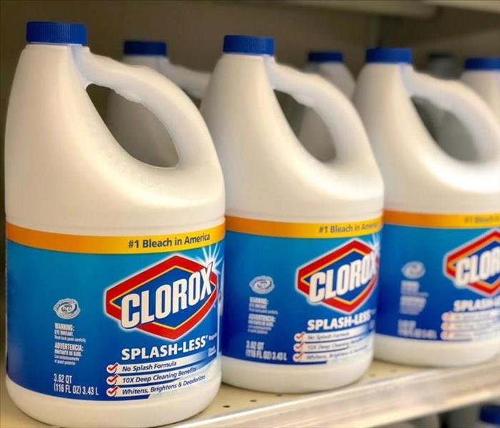 Bottles of Clorox Bleach on store shelves