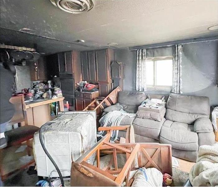 Fire department, furniture moved in living room